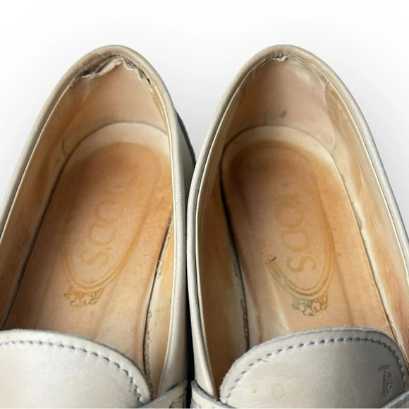 TOD’S Leather Penny Loafers Driving Shoes 34 - Picture 7 of 9